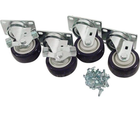 Allpoints Plate Caster Set (4), 3" Standard Duty, Swivel 264705